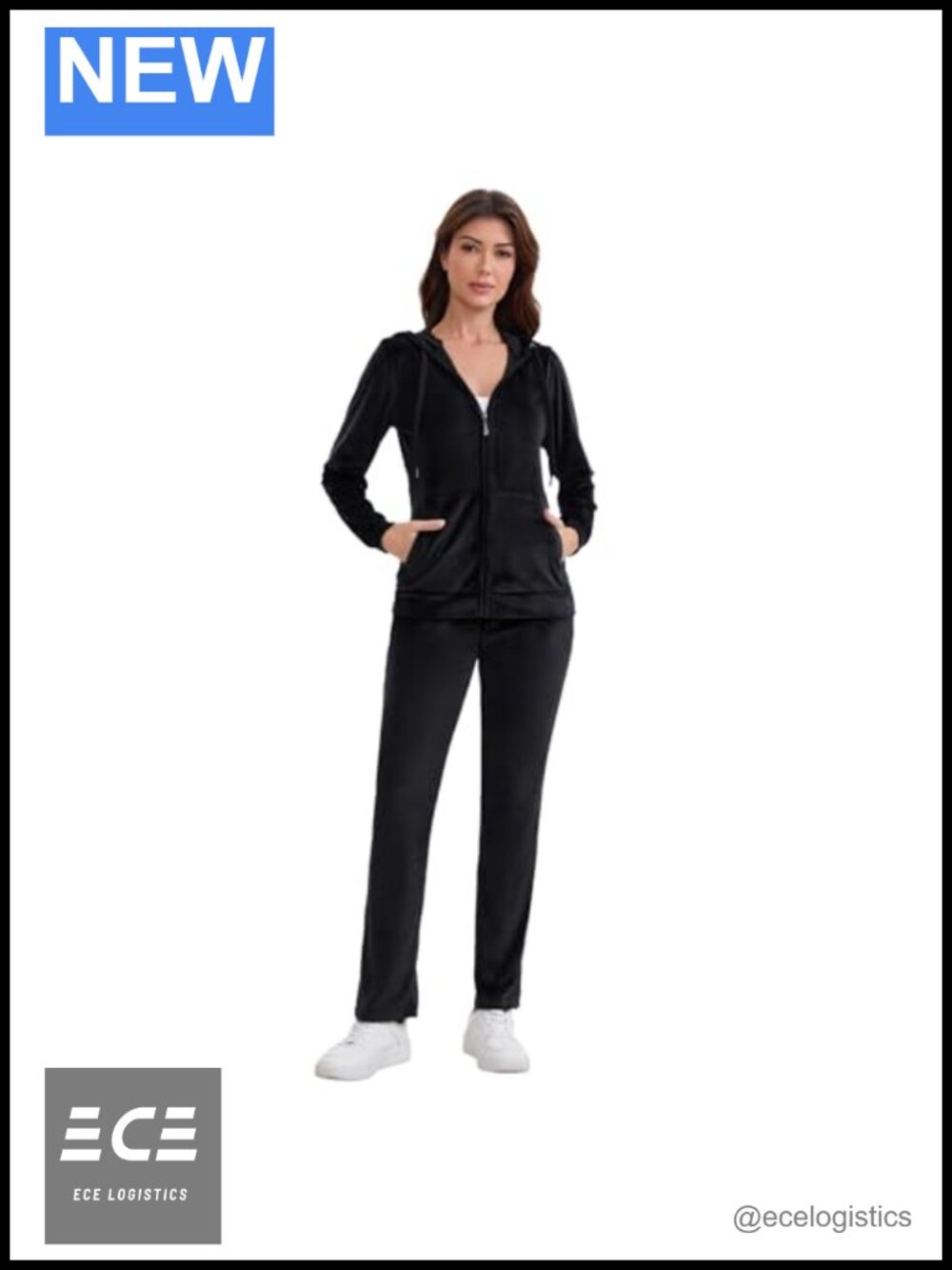 Womens Velour Tracksuit 2 Piece Full Zip Hoodie Jogger Sweatpants Set